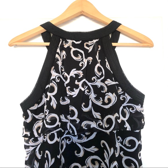 White House Black Market Black Scroll Tiered Top - Picture 12 of 16